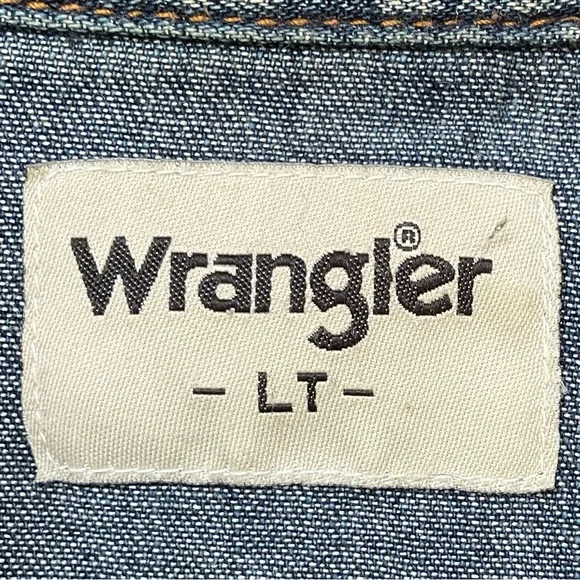 WRANGLER 🍁 Denim Snap Front Western Shirt LT - Picture 9 of 12